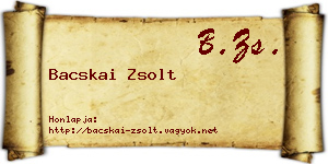 Bacskai Zsolt névjegykártya